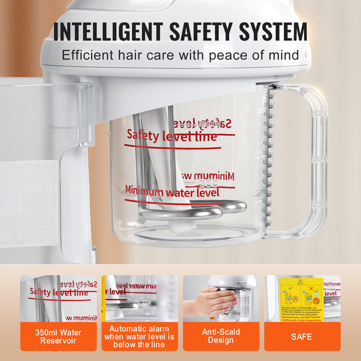 Safety features - 350ml detachable tank and auto shutoff